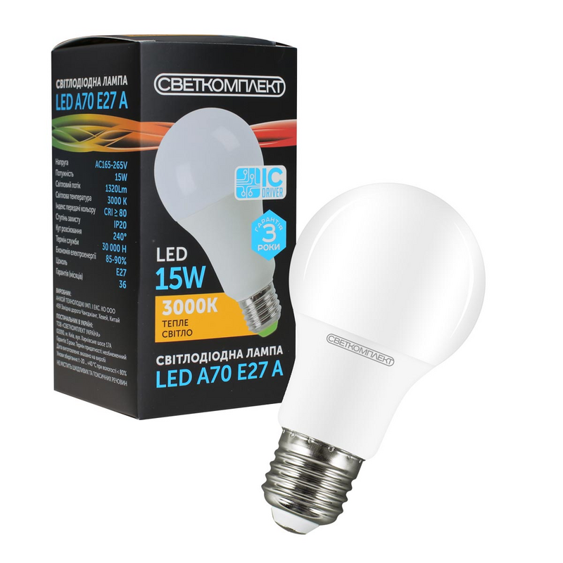 Лампа світлодіодна Светкомплект (2230530803019) 15Вт, E27, 3000K